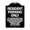 Signmission Parking Resident Parking Only Heavy-Gauge Aluminum Architectural Sign, 24" x 18", BW-1824-23358 A-DES-BW-1824-23358 - alternate 1